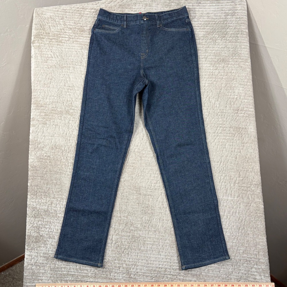 SPANX Women's Straight Leg Jeans in Dark Blue Denim
